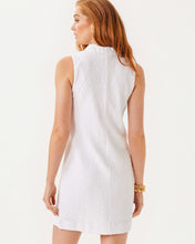 Load image into Gallery viewer, Elsey Shift Dress - Resort White Leafy Knit Pucker Jacquard