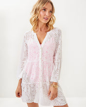 Load image into Gallery viewer, Brailey Eyelet Cover-Up - Resort White Hideaway Rayon Eyelet