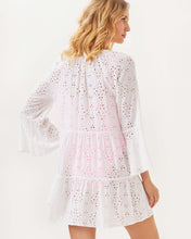 Load image into Gallery viewer, Brailey Eyelet Cover-Up - Resort White Hideaway Rayon Eyelet