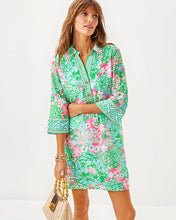 Load image into Gallery viewer, Daphnie Tunic Dress - Multi Plumes In Bloom Engineered Woven Dress