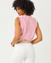 Load image into Gallery viewer, Kavalla Sleeveless Ruffle Top - Conch Shell Pink X Resort White