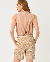 Load image into Gallery viewer, Kavalla Sleeveless Ruffle Top - Iced Latte X Resort White