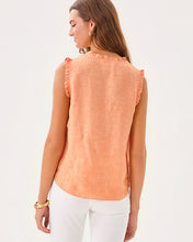 Load image into Gallery viewer, Kavalla Sleeveless Ruffle Top - Papaya X Resort White