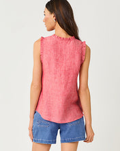 Load image into Gallery viewer, Kavalla Sleeveless Ruffle Top - Paradise Punch X Resort White