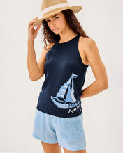 Load image into Gallery viewer, Emra Sweater Tank - Low Tide Navy Apres Sail Jacquard