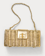 Load image into Gallery viewer, Leena Wicker Clutch - Gold Metallic