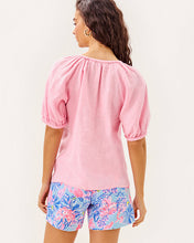 Load image into Gallery viewer, Calais Short Sleeve Top - Conch Shell Pink X Resort White