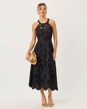Load image into Gallery viewer, Denise Lace Halter Midi Dress - Noir Sway With Me Scalloped Lace