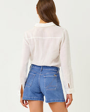 Load image into Gallery viewer, Sea View Linen Button Down Shirt - Resort White Throw Me A Line Embroidery