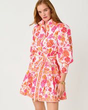 Load image into Gallery viewer, Drena Dress - Resort White Pansy Fansy Engineered Woven Dress