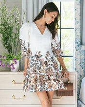 Load image into Gallery viewer, Ash V-Neck Dress - Coconut Take Meowt Engineered Woven Dress