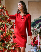 Load image into Gallery viewer, Leyland 3/4 Sleeve Shift Dress - Cranberry Red