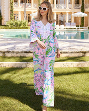 Load image into Gallery viewer, Ocleppo V-Neck Maxi Caftan - Conch Shell Pink Oversized Sunny Dee
