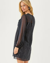 Load image into Gallery viewer, Gail Silk Dress - Noir Fish Clip Chiffon
