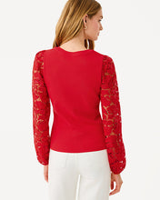 Load image into Gallery viewer, Bryant Lace Knit Top - Cranberry Red