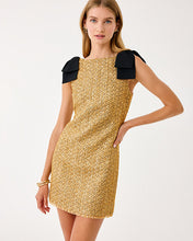 Load image into Gallery viewer, Cora Skirted Shift Romper - Gold Metallic Golden Glow Boucle