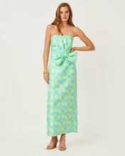 Load image into Gallery viewer, Tiernan Strapless Maxi Dress - Capri Blue Tulip Tango Jacquard