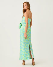 Load image into Gallery viewer, Tiernan Strapless Maxi Dress - Capri Blue Tulip Tango Jacquard