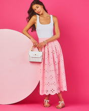 Load image into Gallery viewer, Lissette Eyelet Midi Dress - Conch Shell Pink Spring Showers Eyelet