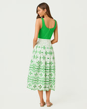 Load image into Gallery viewer, Lissette Eyelet Midi Dress - Putting Green Spring Showers Eyelet