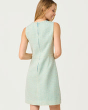Load image into Gallery viewer, Aria Beaded Boucle Shift Dress - Capri Blue Fantasy Boucle