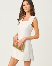 Load image into Gallery viewer, Anders Skirted Shift Romper - Resort White Flower Pearl Embellished Boucle