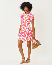 Load image into Gallery viewer, Linnea Shift Dress - Resort White Pansy Fansy Engineered Knit Shift