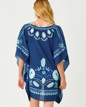 Load image into Gallery viewer, Airsy Caftan Cover-Up - Starlight Navy Shell Shine Engineered Coverup