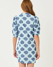 Load image into Gallery viewer, Mialeigh Elbow Sleeve Dress - Day Dream Blue Seashell Jacquard Yarn Dyed Stripe