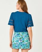 Load image into Gallery viewer, Sebene Eyelet Knit Top - Nassau Blue