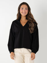 Load image into Gallery viewer, Long Sleeve Poppy Top - Black