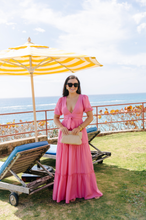 Load image into Gallery viewer, Ava V-Neck Puff Sleeve Maxi Dress - Hibiscus