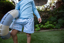 Load image into Gallery viewer, Boogie Board Swim Trunk - Palm Tree Stripe Print