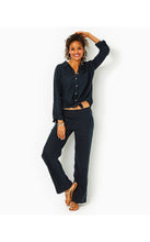 Load image into Gallery viewer, 31" Deri Linen Palazzo Pant - Onyx X Onyx