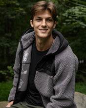 Load image into Gallery viewer, Kids' & Mens' Zip-Up Hooded Sherpa - Gray