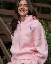 Load image into Gallery viewer, Girls' & Women's Half-Zip Hooded Sweatshirt - Pink
