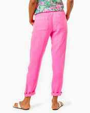 Load image into Gallery viewer, 31" Taron Mid-Rise Linen Pant - Pink Isle