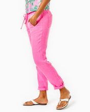 Load image into Gallery viewer, 31" Taron Mid-Rise Linen Pant - Pink Isle