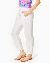 Load image into Gallery viewer, 31" Taron Mid-Rise Linen Pant - Resort White