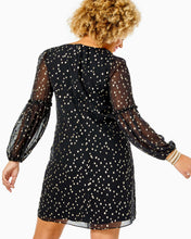 Load image into Gallery viewer, Cleme Silk Dress - Onyx Gold Metallic Silk Clip