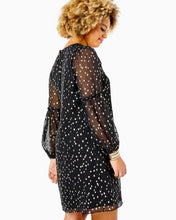 Load image into Gallery viewer, Cleme Silk Dress - Onyx Gold Metallic Silk Clip