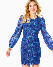 Load image into Gallery viewer, Georgi Lace Dress - Boca Blue Two Tone Carnival Lace