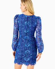 Load image into Gallery viewer, Georgi Lace Dress - Boca Blue Two Tone Carnival Lace
