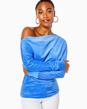 Load image into Gallery viewer, Sheera Velour Top - Boca Blue