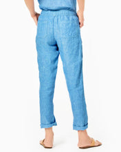 Load image into Gallery viewer, 31" Taron Mid-Rise Linen Pant - Beckon Blue X Sea Salt Blue