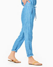 Load image into Gallery viewer, 31" Taron Mid-Rise Linen Pant - Beckon Blue X Sea Salt Blue