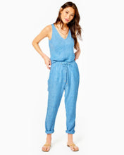 Load image into Gallery viewer, 31" Taron Mid-Rise Linen Pant - Beckon Blue X Sea Salt Blue
