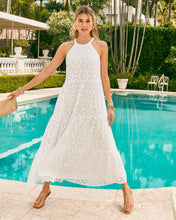 Load image into Gallery viewer, Beccalyn Eyelet Maxi Dress - Resort White Oversized Pinwheel Rayon Eyelet