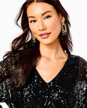 Load image into Gallery viewer, Leclair Sequin Dress - Onyx Sequin Sea Swirl Mesh