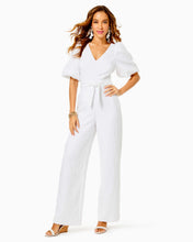 Load image into Gallery viewer, Kirrabelle Jumpsuit - Resort White Pineapple Pucker Jacquard